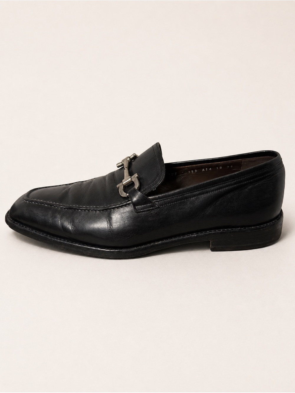 Salvatore Ferragamo Gancini Horsebit Extra Wide Loafers Black Leather  10 EE
